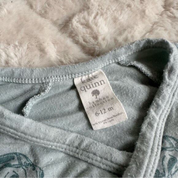 Kate Quinn | "Blue Cars" Bamboo short sleeve Kimono bodysuit | Size 6-12 Month - Picture 10 of 11